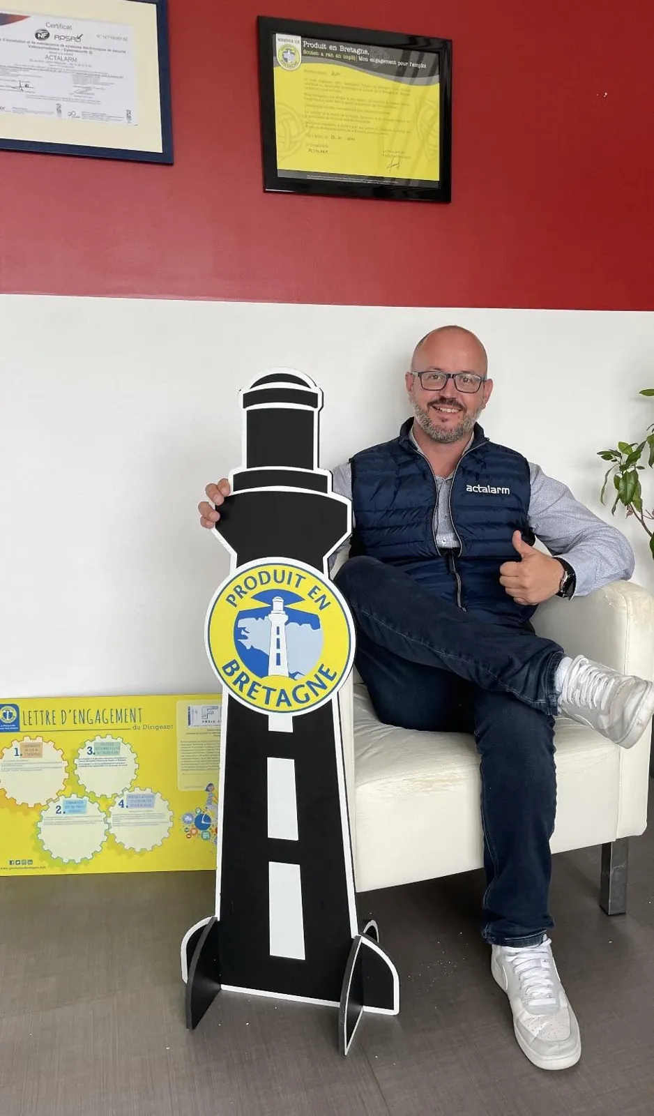 Le phare Produit en Bretagne dans les locaux d’Actalarm
